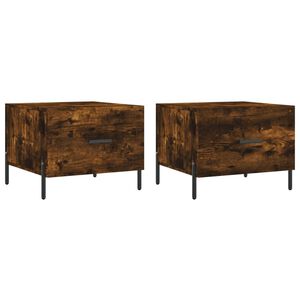 vidaXL 2 db f&uuml;st&ouml;s t&ouml;lgy szerelt fa doh&aacute;nyz&oacute;asztal 50 x 50 x 40 cm