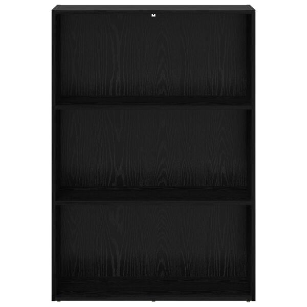 vidaXL K&ouml;nyvespolc Fekete t&ouml;lgy 60 x 30 x 76.5 cm Faanyag