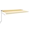 vidaXL sárga és fehér kézzel kihúzható napellenző 600 x 350 cm