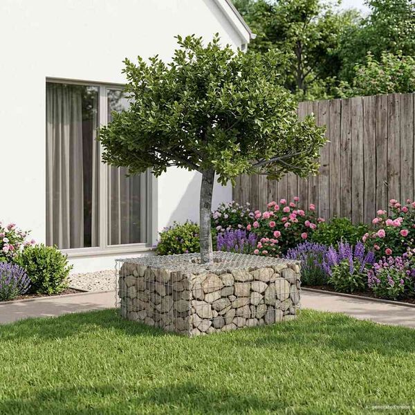 vidaXL Gabion emelt &aacute;gy Ez&uuml;st 100 x 100 x 40 cm Horganyzott ac&eacute;l