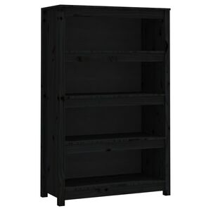 vidaXL fekete t&ouml;m&ouml;r fenyőfa k&ouml;nyvszekr&eacute;ny 80x35x126 cm