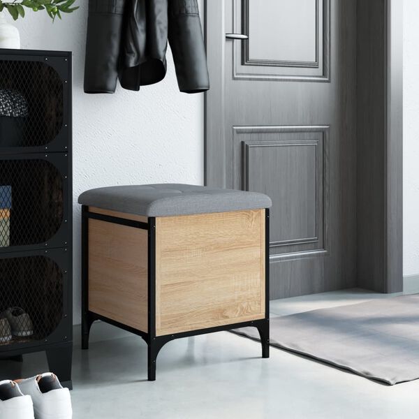 vidaXL sonoma t&ouml;lgy sz&iacute;nű szerelt fa t&aacute;rol&oacute;pad 42 x 42 x 45 cm