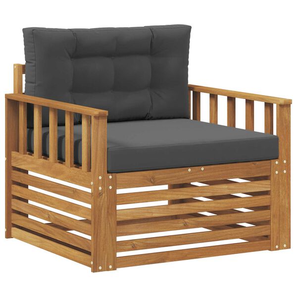 vidaXL K&uuml;lt&eacute;ri kanap&eacute; szett T&ouml;m&ouml;r ak&aacute;cfa &eacute;s poli&eacute;szter Term&eacute;szetes