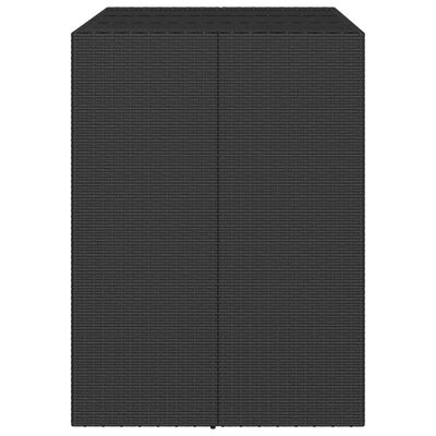 vidaXL fekete polyrattan üveglapos bárasztal 105 x 80 x 110 cm