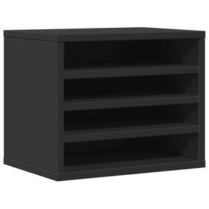 vidaXL fekete szerelt fa asztali szervező 36 x 26 x 29,5 cm