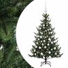 vidaXL Műkar&aacute;csonyfa g&ouml;mbbel 120 cm 150 LED Meleg feh&eacute;r PVC &eacute;s f&eacute;m