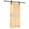 vidaXL Cs&uacute;sz&oacute; ajt&oacute; Term&eacute;szetes &eacute;s Fekete 95 x 210 cm Szil&aacute;rd Fenyőfa