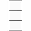 vidaXL fekete ESG &uuml;veg &eacute;s alum&iacute;nium tol&oacute;ajt&oacute; 90 x 205 cm
