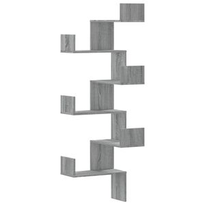 vidaXL sz&uuml;rke sonoma szerelt fa fali sarokpolc 45 x 45 x 147 cm