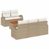 vidaXL Kerti Kanap&eacute; Szett 6 db Beige &eacute;s kr&eacute;m polirattan