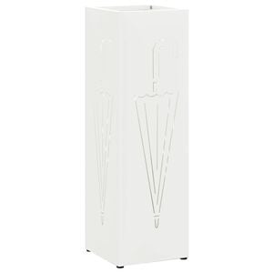 vidaXL Esőernyő &aacute;llv&aacute;ny t&aacute;rol&oacute;val Feh&eacute;r 15,5 x 15,5 x 49 cm Ac&eacute;l
