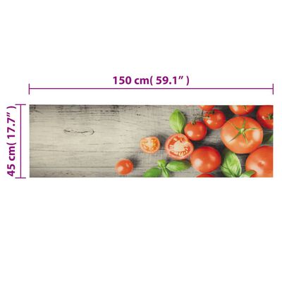 vidaXL mosható paradicsommintás bársony konyhaszőnyeg 45 x 150 cm