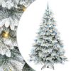 vidaXL Mű kar&aacute;csonyfa 300 LED-del &aacute;llv&aacute;nnyal Feh&eacute;r 210 cm PE &eacute;s PVC