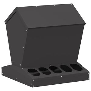 vidaXL Csirke etető Fekete 40 x 40 x 45 cm Hidegen Hengerelt Ac&eacute;l