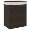 vidaXL s&ouml;t&eacute;tbarna polyrattan szennyeskos&aacute;r fed&eacute;llel 46x33x60 cm