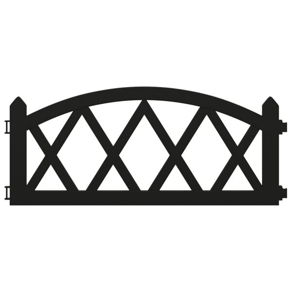 vidaXL 17 db fekete polipropil&eacute;n gyepszeg&eacute;ly 10 m