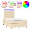 vidaXL kr&eacute;msz&iacute;nű sz&ouml;vet rug&oacute;s &eacute;s LED-es &aacute;gy matraccal 120 x 200 cm