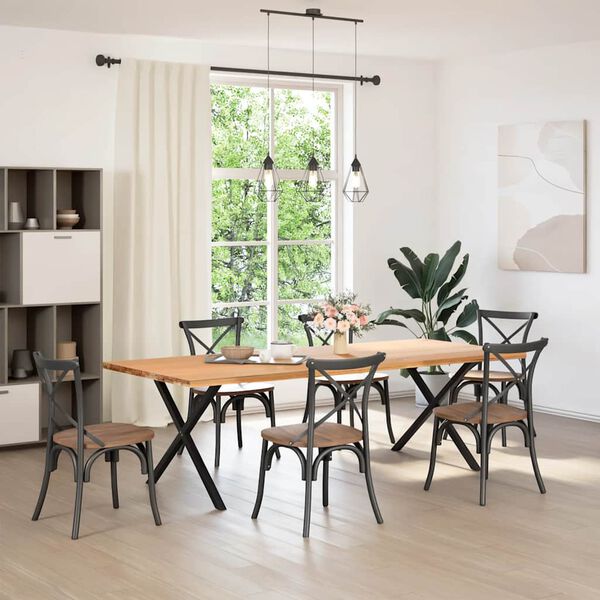 vidaXL 2 db X alak&uacute; &eacute;tkezőasztal l&aacute;b fekete, 90 x (72-73) cm ac&eacute;l