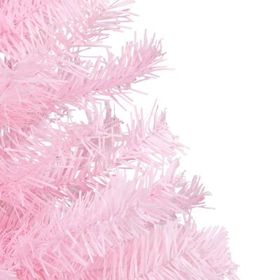 vidaXL rózsaszín PVC megvilágított műkarácsonyfa állvánnyal 150 cm