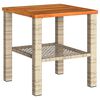 vidaXL b&eacute;zs polyrattan &eacute;s ak&aacute;cfa kerti asztal 40 x 40 x 42 cm