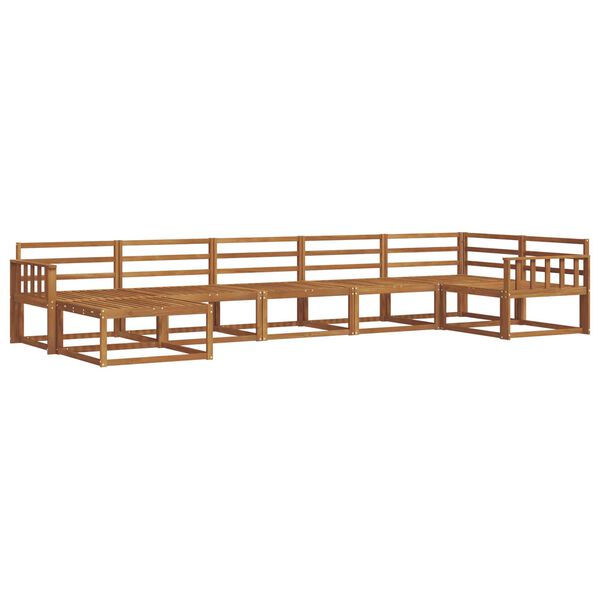 vidaXL K&uuml;lt&eacute;ri kanap&eacute; szett 7 pcs Term&eacute;szetes T&ouml;m&ouml;r Ak&aacute;cfa