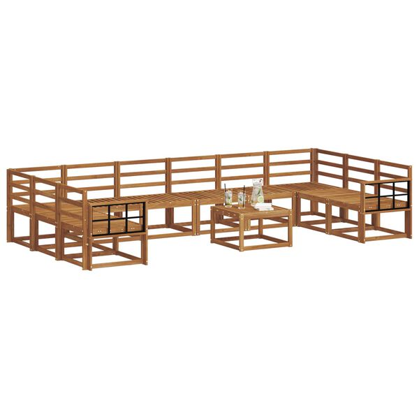 vidaXL K&uuml;lt&eacute;ri kanap&eacute; szett 11 pcs Term&eacute;szetes T&ouml;m&ouml;r Ak&aacute;cfa