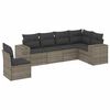 vidaXL 6 r&eacute;szes sz&uuml;rke polyrattan kerti &uuml;lőgarnit&uacute;ra p&aacute;rn&aacute;kkal