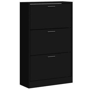 vidaXL fekete szerelt fa cipősszekr&eacute;ny 63x24x103 cm