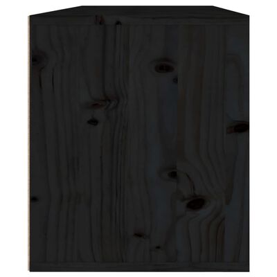 vidaXL 2 darab fekete tömör fenyőfa faliszekrény 45 x 30 x 35 cm