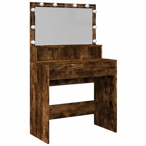 vidaXL f&uuml;st&ouml;s t&ouml;lgy sz&iacute;nű f&eacute;s&uuml;lk&ouml;dőasztal LED-del 80 x 41 x 134,5 cm