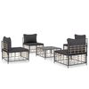 vidaXL 5 r&eacute;szes antracitsz&uuml;rke polyrattan kerti &uuml;lőgarnit&uacute;ra p&aacute;rn&aacute;kkal