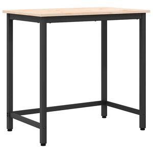 vidaXL asztal Term&eacute;szetes 80 x 50 x 77 cm Műszaki fa &eacute;s ac&eacute;l