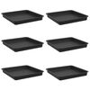 vidaXL N&eacute;gyzetes Vir&aacute;gt&aacute;lca 6 pcs Fekete 18 x 18 x 2 cm Műanyag