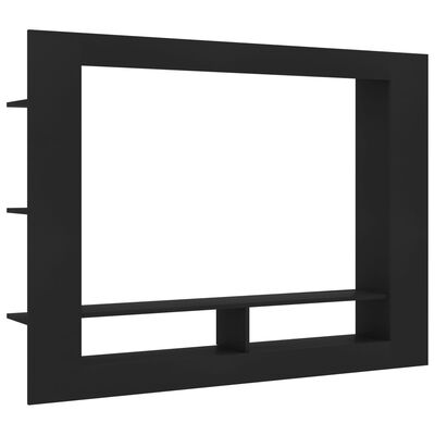 vidaXL fekete forgácslap TV-szekrény 152 x 22 x 113 cm