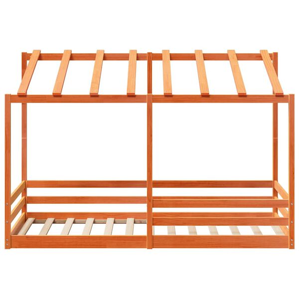 vidaXL viaszbarna t&ouml;m&ouml;r fenyőfa gyerek&aacute;gytető 100 x 200 cm