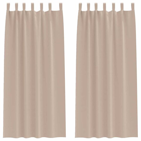 vidaXL Fekete F&uuml;gg&ouml;ny Gyűrűkkel 2 pcs T&oacute;psz&iacute;nű 225 x 140 cm Poli&eacute;szter