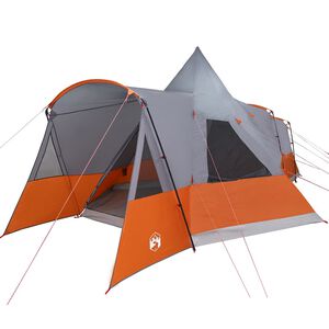 vidaXL Teepee s&aacute;tor 8 fős tetővel Sz&uuml;rke &eacute;s narancs 720 x 465 x 295 cm