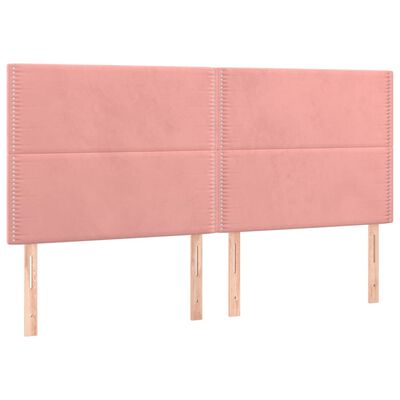 vidaXL rózsaszín bársony rugós ágy matraccal 200x200 cm