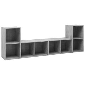 vidaXL 4 db betonsz&uuml;rke szerelt fa TV-szekr&eacute;ny 72 x 35 x 36,5 cm