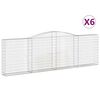 vidaXL 6 db &iacute;ves horganyzott vas gabion kos&aacute;r 400x30x120/140 cm
