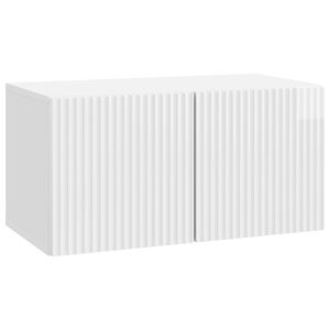 vidaXL Fali TV szekr&eacute;ny 59,5 x 31 x 30 cm Magasf&eacute;nyű Feh&eacute;r Szerelt Fa