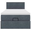 vidaXL Ottomán ágykeret matraccal sötét szürke 80x200cm bársony