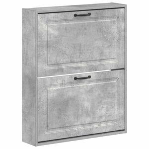 vidaXL Fali Cipőtart&oacute; UTRECHT 71 x 17 x 86 cm Szerelt Fa Betonsz&uuml;rke