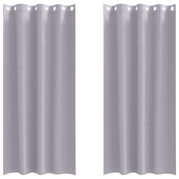 vidaXL Fekete F&uuml;gg&ouml;ny Gyűrűkkel 2 pcs F&eacute;m Sz&uuml;rke 225 x 140 cm
