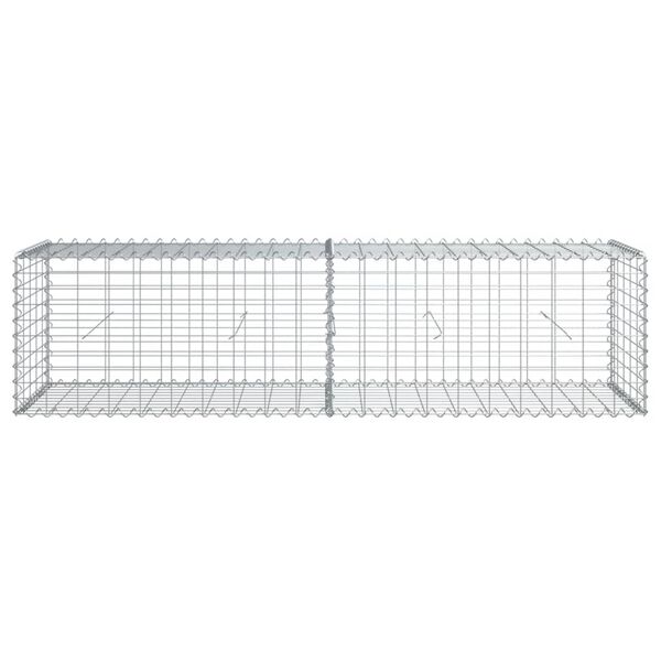 vidaXL horganyzott vas gabion kos&aacute;r fed&eacute;llel 200 x 50 x 50 cm