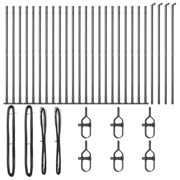 vidaXL Kerítésoszlop Egyéb 26 pcs Szürke 3,2 x 3,2 x 78,5 cm Acél