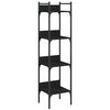 vidaXL 4 szintes fekete szerelt fa k&ouml;nyvespolc 35 x 30 x 138,5 cm