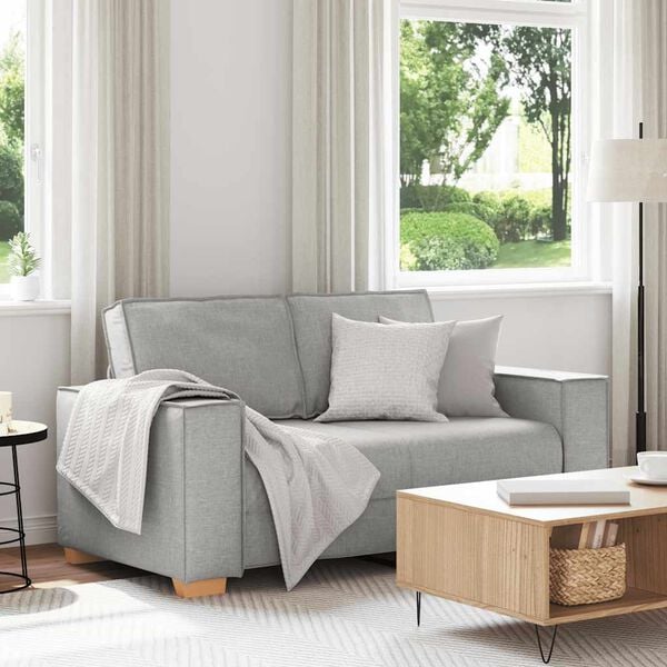 vidaXL k&eacute;tszem&eacute;lyes, felhősz&uuml;rke sz&ouml;vetkanap&eacute; 120 cm