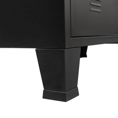 vidaXL ipari stílusú fekete fém TV-szekrény 120 x 35 x 48 cm
