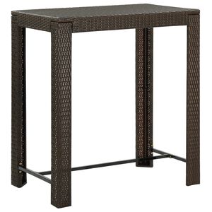 vidaXL barna polyrattan kerti b&aacute;rasztal 100 x 60,5 x 110,5 cm